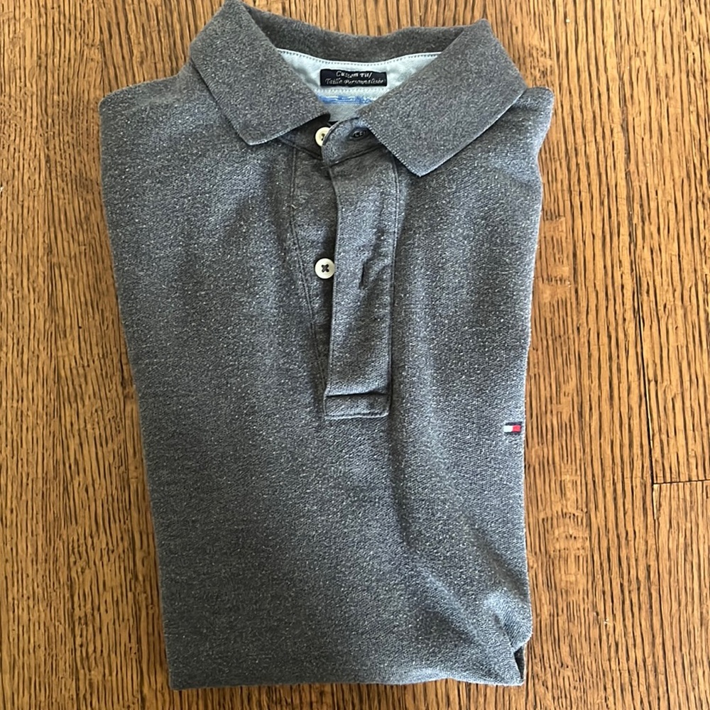 Grey Tommy Hilfiger polo.